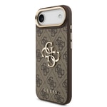 Apple iPhone 17 Air Kılıf Guess Orjinal Lisanslı Gold Metal Kamera Çerçeveli 4G Desenli Metal Büyük 4G ve Yazı Logolu Kapak