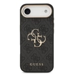 Apple iPhone 17 Air Kılıf Guess Orjinal Lisanslı Gold Metal Kamera Çerçeveli 4G Desenli Metal Büyük 4G ve Yazı Logolu Kapak
