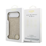 Apple iPhone 17 Air Kılıf Guess Orjinal Lisanslı M-safe Şarj Özellikli Metal Kamera Çerçeveli Üçgen Logolu Glitter Kapak