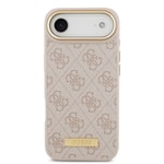 Apple iPhone 17 Air Kılıf Guess Orjinal Lisanslı M-safe Şarj Özellikli 4G Desenli PU Metal Plaka Klasik Logolu Kapak