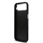 Apple iPhone 17 Air Kılıf Guess Orjinal Lisanslı M-safe Şarj Özellikli Gümüş Metal Kamera Çerçeveli Üçgen Logo 4G Desenli Kapak