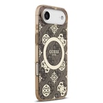 Apple iPhone 17 Air Kılıf Guess Orjinal Lisanslı M-safe Şarj Özellikli IML Peony ve 4G Desenli Klasik Logolu Kapak