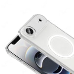 Apple iPhone 17 Air Kılıf IC Çipli M-Safe Şarj Özellikli Şeffaf Kamera Çerçeveli Zore Toledo Kapak