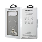 Apple iPhone 17 Air Kılıf Karl Lagerfeld Orjinal Lisanslı M-safe Şarj Özellikli Metal Kamera ve Buton Tasarımlı K&C PU Deri Kapak