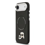 Apple iPhone 17 Air Kılıf Karl Lagerfeld Orjinal Lisanslı M-safe Şarj Özellikli Metal Kamera ve Buton Tasarımlı K&C PU Deri Kapak