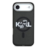Apple iPhone 17 Air Kılıf Karl Lagerfeld Orjinal Lisanslı Parlayan Simli Karl & Choupette Sketch Logo Kapak