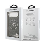 Apple iPhone 17 Air Kılıf Karl Lagerfeld Orjinal Lisanslı Parlayan Simli Karl & Choupette Heads Kapak