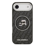 Apple iPhone 17 Air Kılıf Karl Lagerfeld Orjinal Lisanslı Parlayan Simli Karl & Choupette Heads Kapak