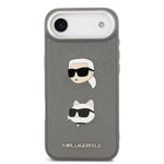 Apple iPhone 17 Air Kılıf Karl Lagerfeld Orjinal Lisanslı Metal Logolu K&C Heads Pin Kapak