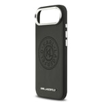 Apple iPhone 17 Air Kılıf Karl Lagerfeld Orjinal Lisanslı M-safe Şarj Özellikli Delikli Tasarım Metal Logolu PU Deri Kapak