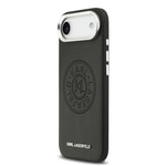 Apple iPhone 17 Air Kılıf Karl Lagerfeld Orjinal Lisanslı M-safe Şarj Özellikli Delikli Tasarım Metal Logolu PU Deri Kapak