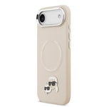 Apple iPhone 17 Air Kılıf Karl Lagerfeld Orjinal Lisanslı M-safe Şarj Özellikli Metal Kamera ve Buton Tasarımlı K&C PU Deri Kapak