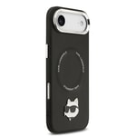 Apple iPhone 17 Air Kılıf Karl Lagerfeld Orjinal Lisanslı M-safe Şarj Özellikli Metal Kamera ve Buton Tasarımlı Choupette PU Deri Kapak