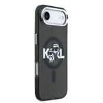 Apple iPhone 17 Air Kılıf Karl Lagerfeld Orjinal Lisanslı Parlayan Simli Karl & Choupette Sketch Logo Kapak