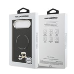 Apple iPhone 17 Air Kılıf Karl Lagerfeld Orjinal Lisanslı M-safe Şarj Özellikli Metal Kamera ve Buton Tasarımlı K&C PU Deri Kapak