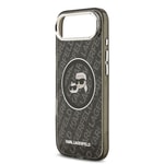 Apple iPhone 17 Air Kılıf Karl Lagerfeld Orjinal Lisanslı Parlayan Simli Karl & Choupette Heads Kapak