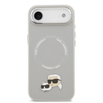 Apple iPhone 17 Air Kılıf Karl Lagerfeld Orjinal Lisanslı M-safe Şarj Özellikli Metal Kamera ve Buton Tasarımlı K&C PU Deri Kapak