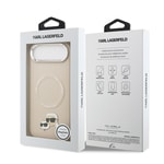 Apple iPhone 17 Air Kılıf Karl Lagerfeld Orjinal Lisanslı M-safe Şarj Özellikli Metal Kamera ve Buton Tasarımlı K&C PU Deri Kapak