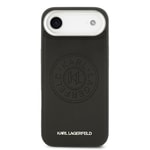 Apple iPhone 17 Air Kılıf Karl Lagerfeld Orjinal Lisanslı M-safe Şarj Özellikli Delikli Tasarım Metal Logolu PU Deri Kapak