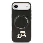 Apple iPhone 17 Air Kılıf Karl Lagerfeld Orjinal Lisanslı M-safe Şarj Özellikli Metal Kamera ve Buton Tasarımlı K&C PU Deri Kapak