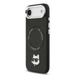 Apple iPhone 17 Air Kılıf Karl Lagerfeld Orjinal Lisanslı M-safe Şarj Özellikli Metal Kamera ve Buton Tasarımlı Choupette PU Deri Kapak