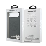 Apple iPhone 17 Air Kılıf Karl Lagerfeld Orjinal Lisanslı M-safe Şarj Özellikli Delikli Tasarım Metal Logolu PU Deri Kapak