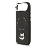 Apple iPhone 17 Air Kılıf Karl Lagerfeld Orjinal Lisanslı M-safe Şarj Özellikli Metal Kamera ve Buton Tasarımlı Choupette PU Deri Kapak