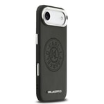 Apple iPhone 17 Air Kılıf Karl Lagerfeld Orjinal Lisanslı M-safe Şarj Özellikli Delikli Tasarım Metal Logolu PU Deri Kapak