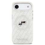 Apple iPhone 17 Air Kılıf Karl Lagerfeld Orjinal Lisanslı Parlayan Simli Karl & Choupette Heads Kapak