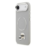 Apple iPhone 17 Air Kılıf Karl Lagerfeld Orjinal Lisanslı M-safe Şarj Özellikli Metal Kamera ve Buton Tasarımlı K&C PU Deri Kapak