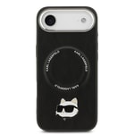 Apple iPhone 17 Air Kılıf Karl Lagerfeld Orjinal Lisanslı M-safe Şarj Özellikli Metal Kamera ve Buton Tasarımlı Choupette PU Deri Kapak