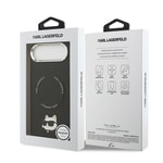 Apple iPhone 17 Air Kılıf Karl Lagerfeld Orjinal Lisanslı M-safe Şarj Özellikli Metal Kamera ve Buton Tasarımlı Choupette PU Deri Kapak