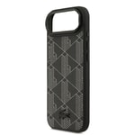 Apple iPhone 17 Air Kılıf Lacoste Orjinal Lisanslı M-safe Şarj Özellikli Standlı PU Deri Karışık Monogram Desenli Kapak