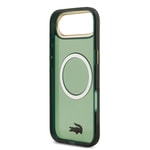 Apple iPhone 17 Air Kılıf Lacoste Orjinal Lisanslı M-safe Şarj Özellikli Gold Timsah Logolu Buzlu Kapak