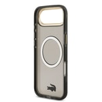 Apple iPhone 17 Air Kılıf Lacoste Orjinal Lisanslı M-safe Şarj Özellikli Gold Timsah Logolu Buzlu Kapak