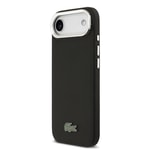 Apple iPhone 17 Air Kılıf Lacoste Orjinal Lisanslı M-safe Şarj Özellikli PU Pike Desenli Standlı Metal Logolu Kapak