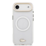 Apple iPhone 17 Air Kılıf Lacoste Orjinal Lisanslı M-safe Şarj Özellikli Gold Timsah Logolu Buzlu Kapak