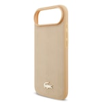 Apple iPhone 17 Air Kılıf Lacoste Orjinal Lisanslı M-safe Şarj Özellikli PU Deri Tasarımlı Karışık Monogram Desenli Kapak