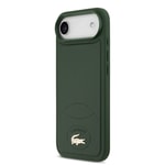 Apple iPhone 17 Air Kılıf Lacoste Orjinal Lisanslı M-safe Şarj Özellikli PU Deri Tasarımlı Metal Logolu Kapak