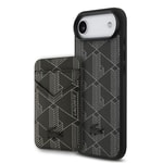 Apple iPhone 17 Air Kılıf Lacoste Orjinal Lisanslı M-safe Şarj Özellikli PU Deri Tasarımlı Kartlıklı Karışık Monogram Desenli Kapak