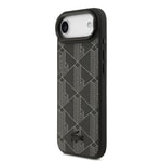 Apple iPhone 17 Air Kılıf Lacoste Orjinal Lisanslı M-safe Şarj Özellikli Standlı PU Deri Karışık Monogram Desenli Kapak
