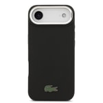 Apple iPhone 17 Air Kılıf Lacoste Orjinal Lisanslı M-safe Şarj Özellikli PU Pike Desenli Standlı Metal Logolu Kapak