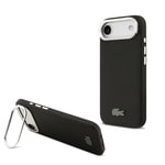 Apple iPhone 17 Air Kılıf Lacoste Orjinal Lisanslı M-safe Şarj Özellikli PU Pike Desenli Standlı Metal Logolu Kapak