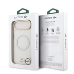 Apple iPhone 17 Air Kılıf Lacoste Orjinal Lisanslı M-safe Şarj Özellikli Gold Timsah Logolu Buzlu Kapak
