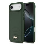 Apple iPhone 17 Air Kılıf Lacoste Orjinal Lisanslı M-safe Şarj Özellikli PU Deri Tasarımlı Metal Logolu Kapak