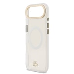 Apple iPhone 17 Air Kılıf Lacoste Orjinal Lisanslı M-safe Şarj Özellikli Gold Timsah Logolu Buzlu Kapak
