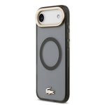 Apple iPhone 17 Air Kılıf Lacoste Orjinal Lisanslı M-safe Şarj Özellikli Gold Timsah Logolu Buzlu Kapak