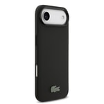 Apple iPhone 17 Air Kılıf Lacoste Orjinal Lisanslı M-safe Şarj Özellikli PU Pike Desenli Metal Logolu Kartlıklı Kapak