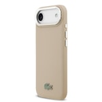 Apple iPhone 17 Air Kılıf Lacoste Orjinal Lisanslı M-safe Şarj Özellikli PU Pike Desenli Standlı Metal Logolu Kapak