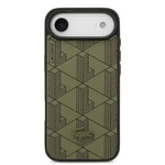 Apple iPhone 17 Air Kılıf Lacoste Orjinal Lisanslı M-safe Şarj Özellikli PU Deri Tasarımlı Kartlıklı Karışık Monogram Desenli Kapak